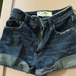 Hollister Women's Dark Blue Jean Shorts